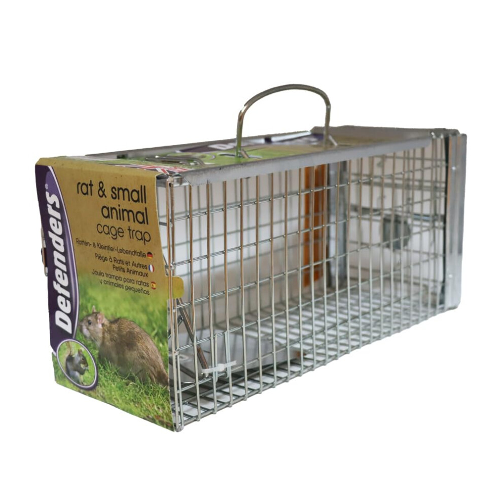 Defenders Rat and Squirrel Cage Trap Humane, Easy to Bait and Set, Long-Lasting Galvanised Metal