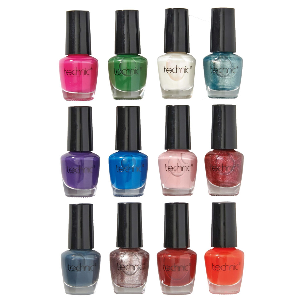 Mini Nail Varnish 12 Piece Gift Set - Selection of Versatile Colours - Vegan & Cruelty Free