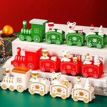 Cute Christmas Train Desktop Plastic Trains Mini Xmas Train Sculpture Birthday Cake Ornaments Cake Topper Christmas Party Favors
