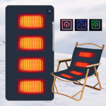 (S, Dark Brown) 4 Heating Areas Electric Heated Chair Cushion 20000mah Winter Warmer 3 Modes Heating Pad Mat for Car Home Office Camping Fishing