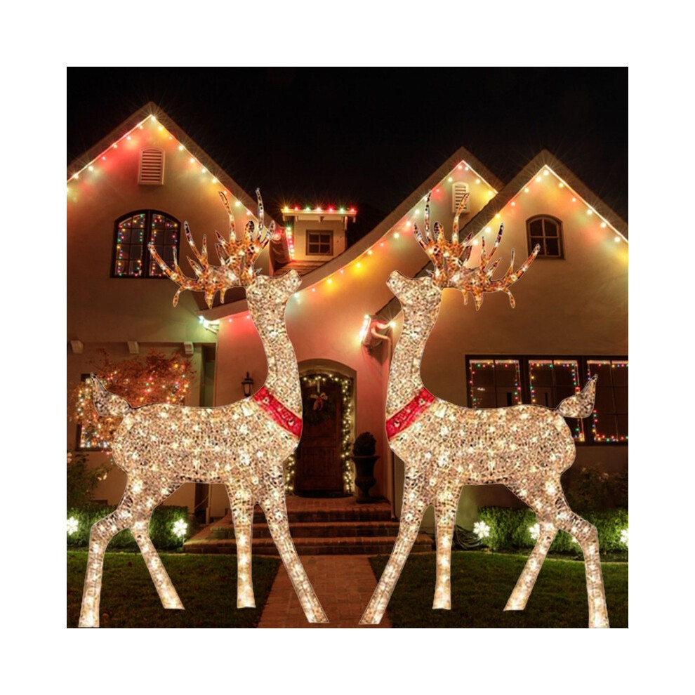 Lighted Christmas Reindeer Water Resistant Bright And Festive Holiday Decoration For Home Glowing Reindeer Outdoor Yard Ornament