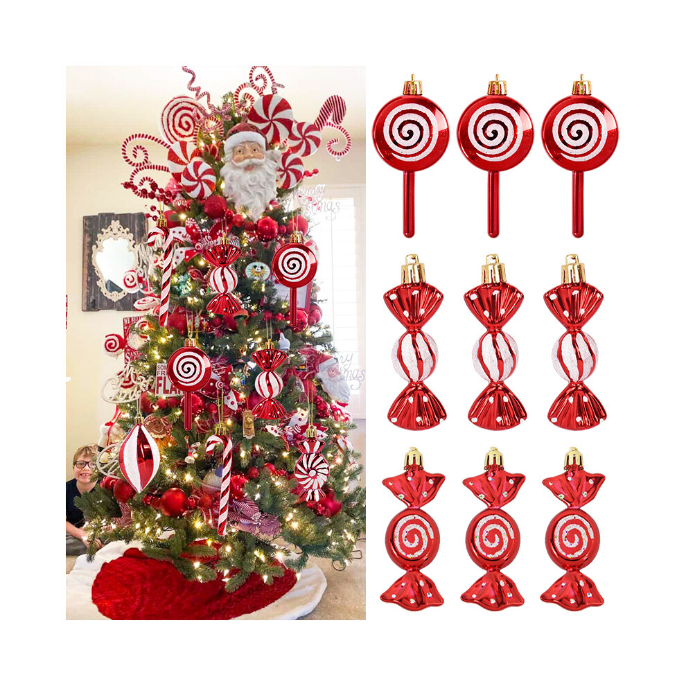 Christmas Lollipop Candy Cane Pendant Xmas Tree Hanging Ball Ornaments Christmas Decorations for Home New Year Gift