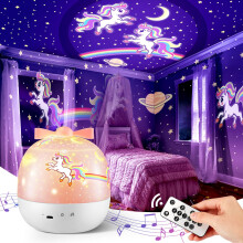 Sensory Lights Night Light Projector+15 Films,144 Lighting Modes+10 White Noises Night Light Baby Lights Projector,Remote+360Rotating Girls Night