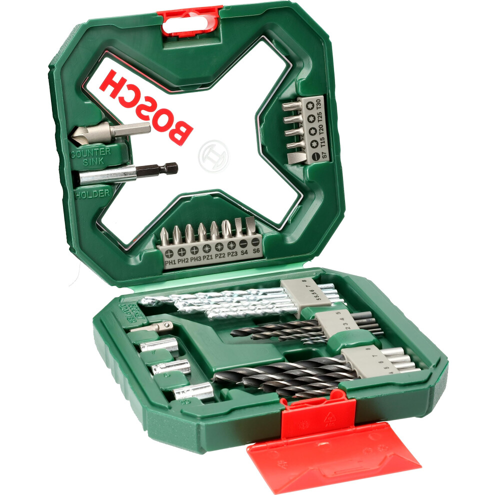 34pc. X-Line Drill and Screwdriver Bit Set (for Wood, Masonary and Metal, Accessories Drill and Screwdriver)