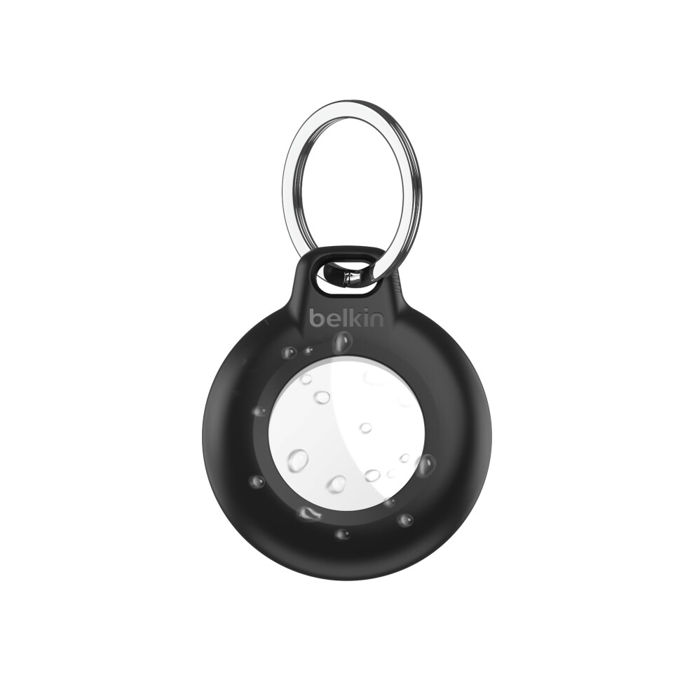 Waterproof Apple AirTag Secure Holder with Key Ring, Durable Scratch-Resistant AirTag Case, Protective AirTag Keychain Accessory for Keys, Pets,