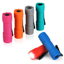 6-Pack Mini LED Torches, Colorful Pocket Torches for Kids and Adults, Ideal Camping Hiking Outdoor Party, Includes Batteries