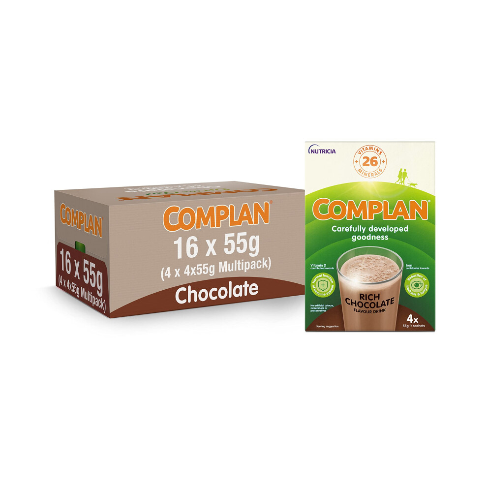 Rich Chocolate Nutritional Drink Sachets, 4 x 55 g (Pack of 4)