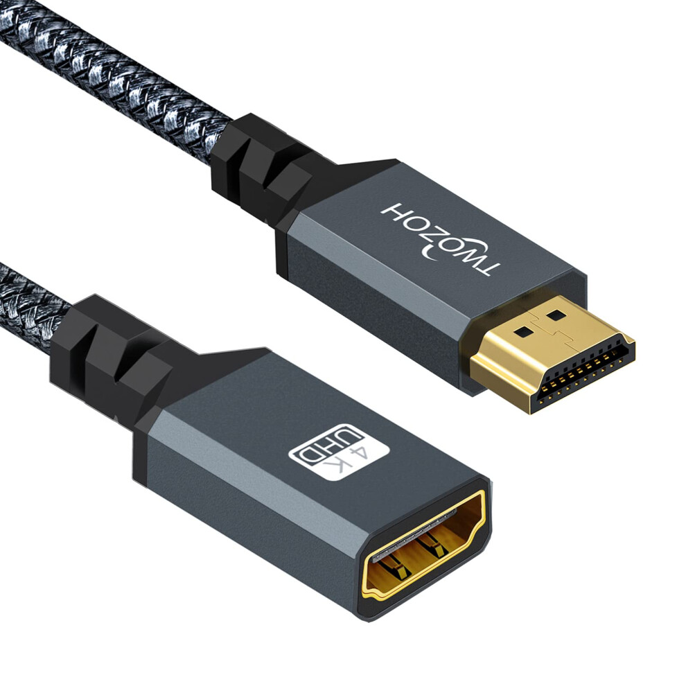 HDMI Extension Cable 0.3M, HDMI Cable Male to Female Lead, Nylon Braided HDMI Extender Cable, support 4K@60Hz 3D HDR (30CM)