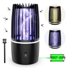 Electric Fly Catcher, Portable Bug Zapper, 4000mAh Rechargeable Mosquito Killer, 2 in 1 Killer with UV Lamp And Lighting Lamp,360 Attract Zap Flying