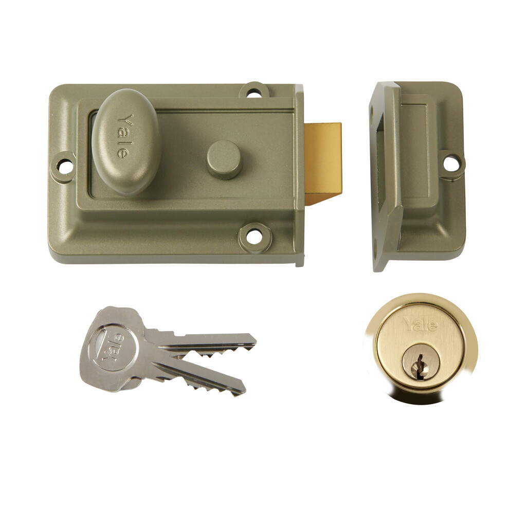 P-77-ENB-PB-60 - Traditional Nightlatch - 60mm - Electro Nickel Brass Finish - Standard Security