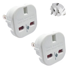UK to US Plug Adaptor x2 - UK to US Plug Adapter - UK 3 to American 2 Flat Pin - UK to USA plug adapter - UK to Japan Plug Adapter - Japan Travel