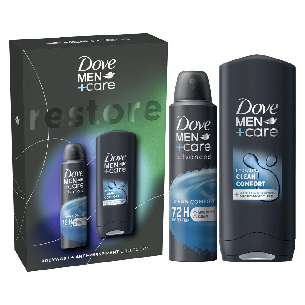 Dove Men+Care Restore Collection Gift Set body wash and anti-perspirant deodorant for all-day comfort and protection 2 piece