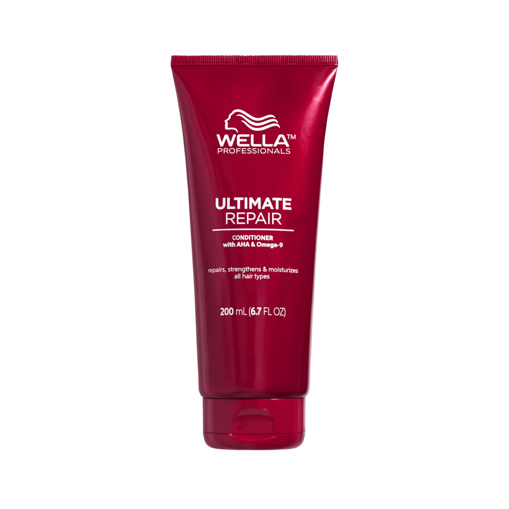 New Wella Professionals Ultimate Repair Conditioner For All Hair Types, 200 Ml - 99% Less Breakage, 12X Smoother, Aha & Omega-9