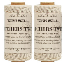 Butchers String, 3Ply 200m Strong Cotton Kitchen Twine Food Safe Oven Cooking String for Meat Trussing Tying, Chicken Roasting and Sausage Making