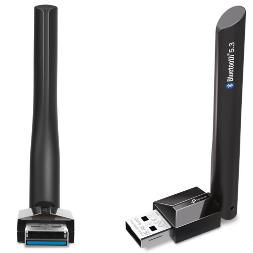 TP-LINK Long Range USB Bluetooth Adapter PC, Bluetooth 5.3 USB Adapter, Adjustable, Multi-Directional Antenna, Versatile Wireless Connectivity, Works with 1