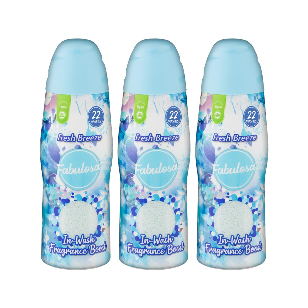 In-Wash Laundry Fragrance Boost, Made Using Salt Crystals, In-Wash Scent Booster Laundry, 66 Washes, Pack of 3 x 400g, Fresh Breeze