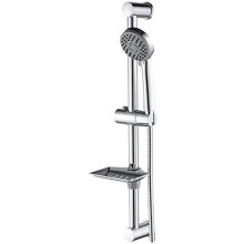 M20903 Ibergrif Shower Riser Kit - 600mm Chrome Slide Bar, 170cm Hose, Shower Head, Holder & Soap Dish, Adjustable Height