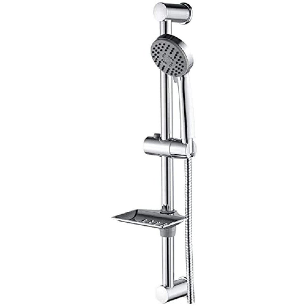 M20903 Shower Riser Kit, Shower Slide Bar with Shower Head, 170CM Shower Hose,Shower Head Holder and Soap Dish, Adjustable Shower Height Bracket for