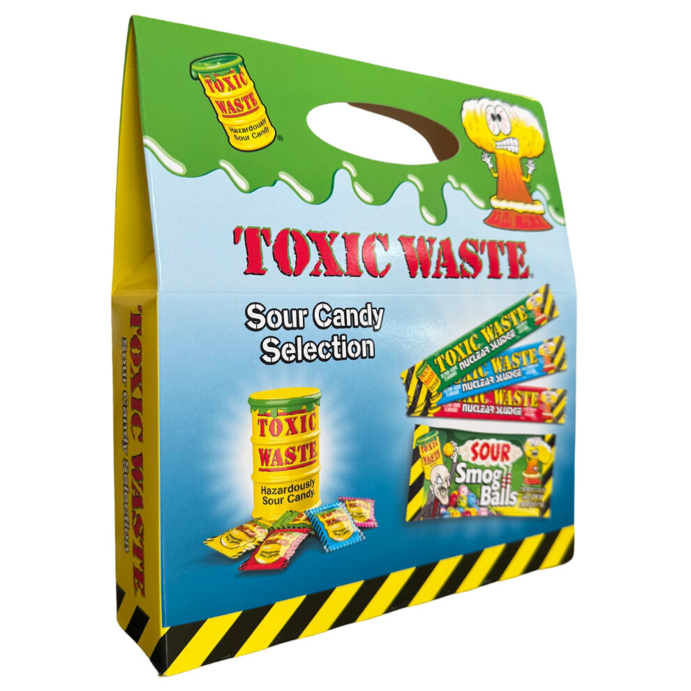 Toxic Waste Carry Handle Gift Pack 150g - Super Sour American Candy Collection - USA Sweet Selection For All Ages, Christmas Gifts and Birthday