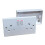 Double Wall Socket & Back Box Pattress. Twin 2 Gang Switched Plug Electrical 1