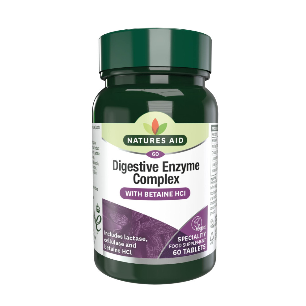 Digestive Enzyme Complex with Betaine Hydrochloride, Vegan, 60 Tablets