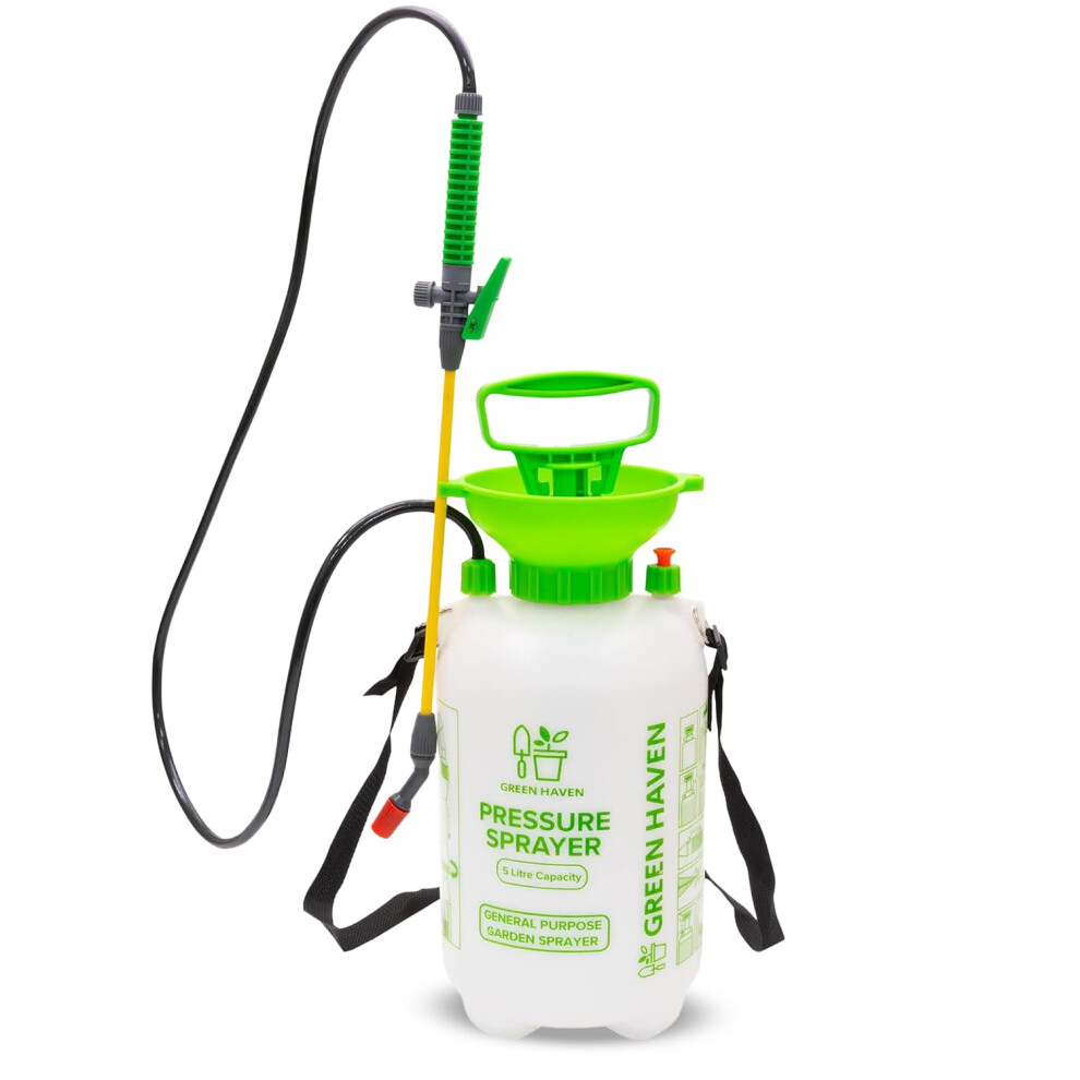 5 Litre Pump Action Pressure Sprayer –Pump sprayer with Adjustable Sprayer & Carrying Strap | High-Pressure Pump Spray for Weed Killer Pesticides