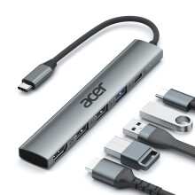 USB C Hub HDMI 4K, Aluminum 5-in-1 USB-C Multiport Adapter with 3 x USB-A Ports, 100W Power Delivery, Type-C Splitter Compatible with acer Laptop,
