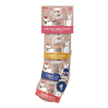 ROSEWOOD Calcetín de Navidad Cupid&amp;Comet contiene salmón real, pavo y queso, y 2 juguetes - Para gato