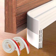 2-Pack Self-Adhesive Door Draft Excluder - 2 x 39 in White, Energy-Saving Seal, Soundproof & Weatherproof, Dust & Insect Barrier