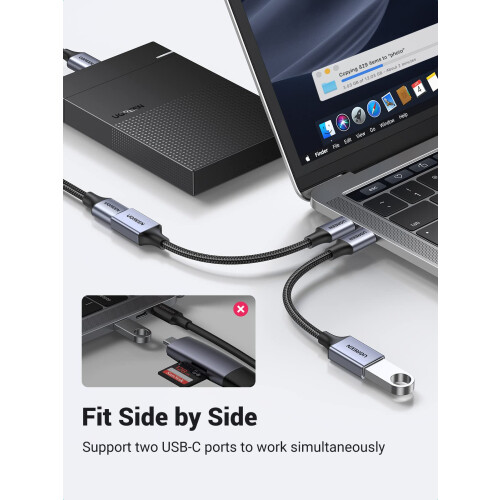Ugreen OTG Adaptérový kabel USB-C samec na USB-A samice, 5 Gb/s, 0,15 m - černý 2
