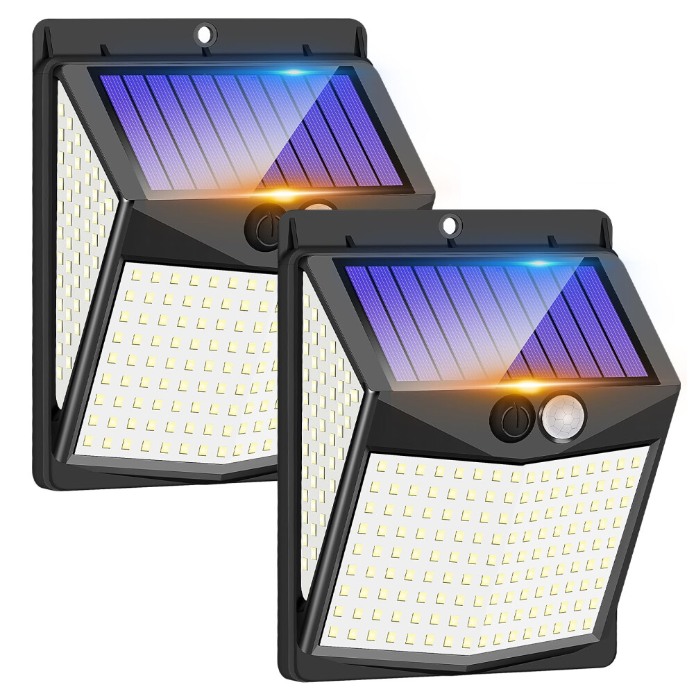 Outdoor Solar Lights, 238 LED Solar Security Lights and 3 Modes Motion Sensor 270 Wide Angle Solar Powered Lights IP65 Waterproof Solar Wall Light