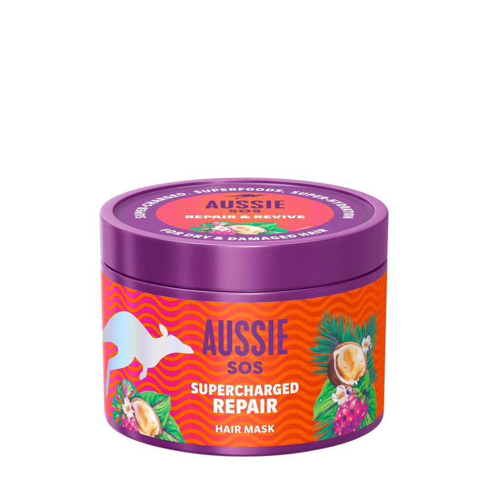 SOS Supercharged Repair Hair Mask 500ml for Dry and Damaged Hair. Helps Repair and Protect Against Damage Leaving Hair Soft, Smooth and Hydrated for