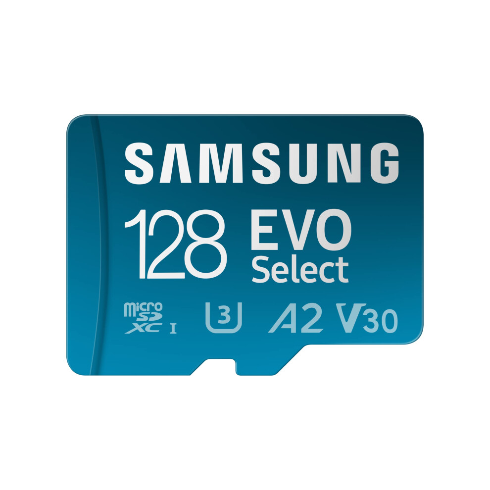 EVO Select (2024) microSD card + SD adapter, 128GB, Memory card for smartphone and tablet, UHS-I U3, 4K UHD, Full HD, 160 MB/s Read, MB-ME128SA/EU