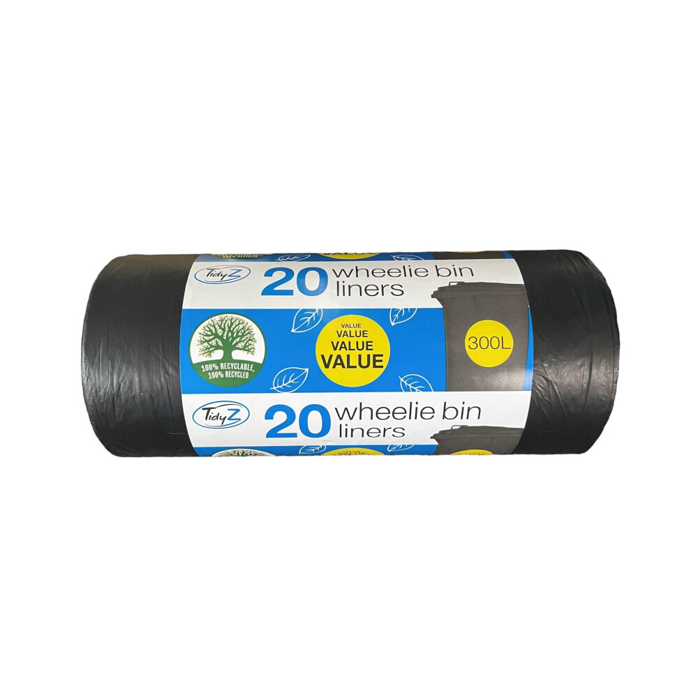 20 EXTRA LARGE WHEELIE BIN LINERS 300L