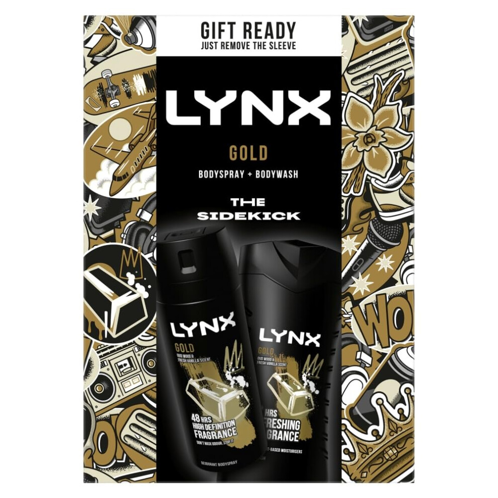 Gold The Sidekick Duo Deodorant Gift Set Body Wash & Body Spray perfect for his daily routine 2 piece