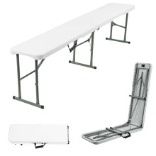 (1 x folding Bench ) 6FT Plastic Folding Bench Portable Outdoor Bench for Picnic Camping Garden