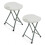 (2 x Stool) 2x Bar Stool Folding Flat Solid Plastic Metal Frame Seat Breakfast Camping Stool 1