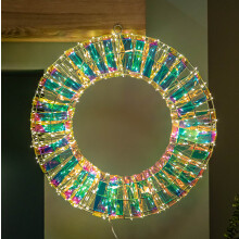 45cm Light up Iridescent Dream Christmas Wreath with 600 Warm White LEDs