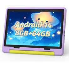 KT1016P Kids Tablet 10-Inch Android 14, Octa-Core, 8GB/64GB, Parental Controls, KIDOZ, 5G WiFi, MicroSD up to 1TB, Dual Cameras, Purple