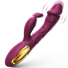 (Brown) Rabbit Vibrator for Women, Sex Toys for Women G Spot Vibrator Clitoral Nipple Stimulator with 10 Powerful Vibrations Mode Dual Motor Vibrator