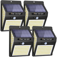 [4 Pack] 140LED Solar Lights Litogo Solar Motion Sensor Lights 270ºWide Angle Solar Powered Wall Lights Outside 3 Modes for Garden Fence Door Yard