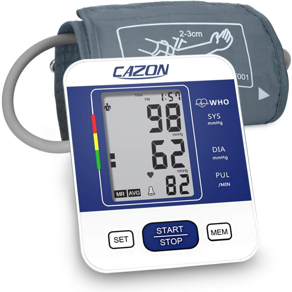 CAZON Blood Pressure Monitors Large Cuff Blood Pressure Machine Medical BP Monitor Upper Arm BP Cuff Home Use Heart Rate Hypertension Monitor