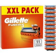 Gillette Fusion5 Razor Blades Men, Pack of 11 Razor Blade Refills with Precision Trimmer, 5 Anti-Friction Razor Blades