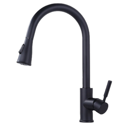 (black) Brushed Kitchen Faucet Single Hole Pull Out Spout Kitchen Sink Mixer Tap