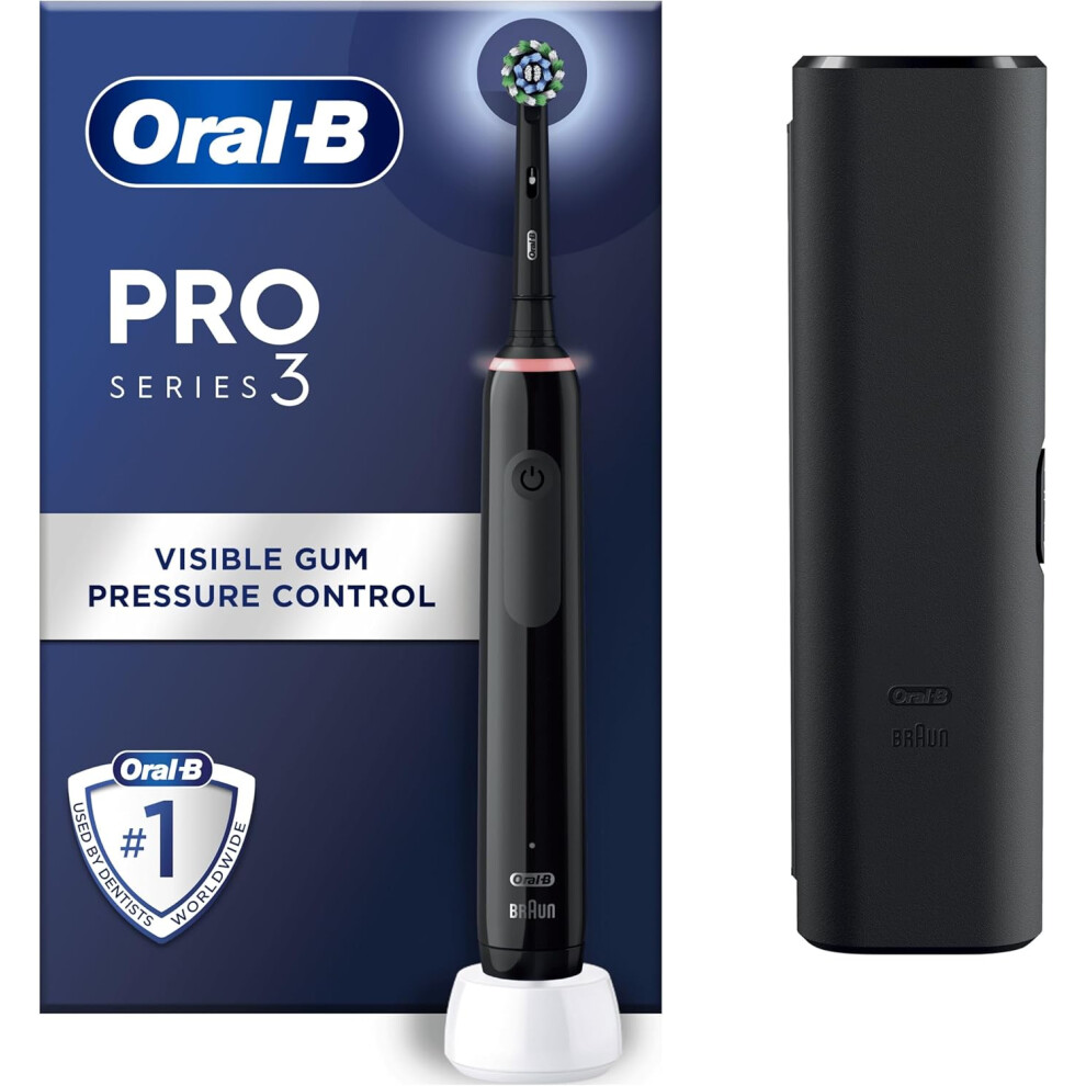 Oral-B Pro 3 Electric Toothbrushes For Adults, Gifts For Women / Men, 1 Cross Action Toothbrush Head & Travel Case