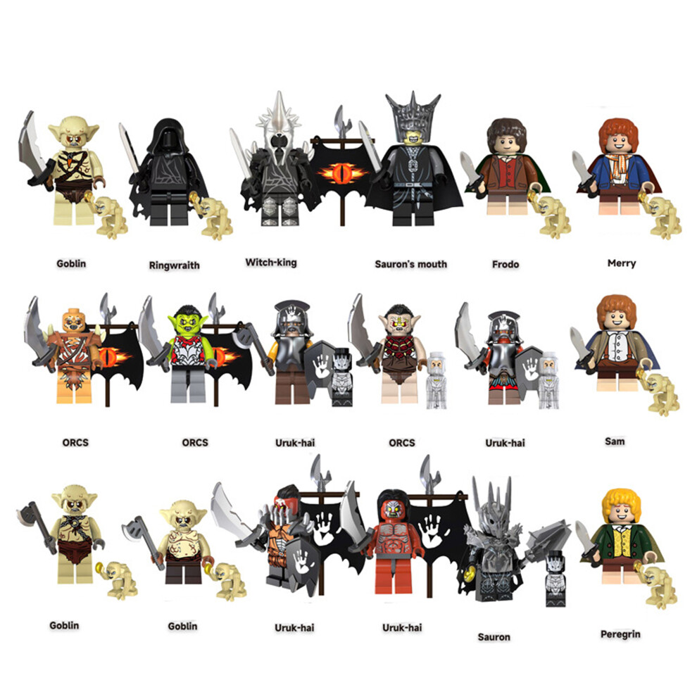 (18PCS Lord Of The Rings) Lord Of The Rings Toy Action Mini Figures Fit Lego