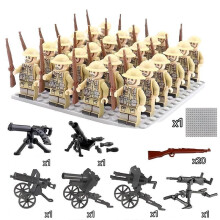 (H) War II the British and German armies Desert Military Sodiers Weapons Minifigures Kids Toys Gifts