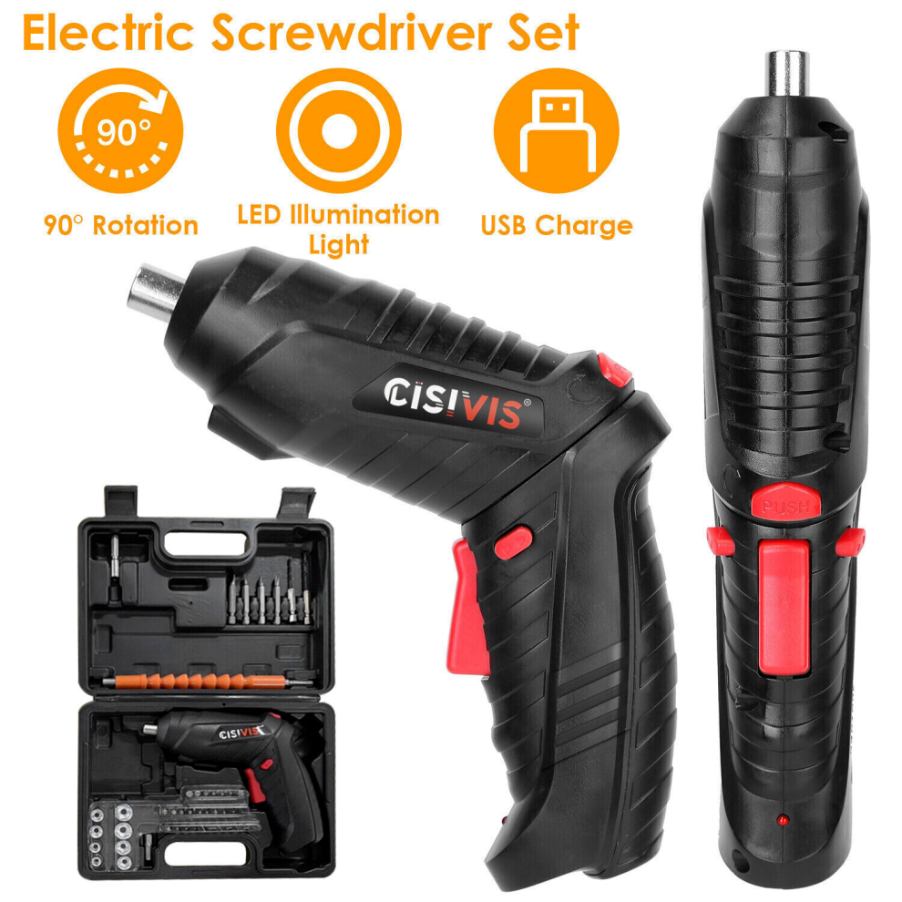 47Pcs Set Cordless Drill Electric Screwdriver Drill Driver Bits Rechargeable Kit 603433820896