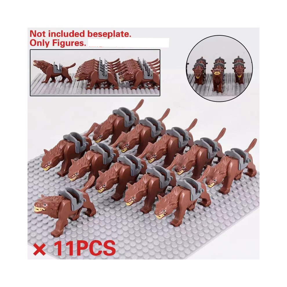 Bonxaif (11Pcs Wargs Wolf) Lord Of The Rings Toy Action Mini Figures Fit Lego Brown