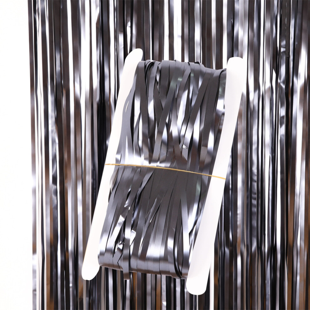 Matte Unique Black Rain Curtain For Halloween Party And Scene Decoration 2 Meters-image-OPC-PFQ2MD5-NEW